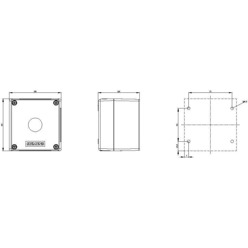 Siemens 3SU1801-1AA00-1AA1 Kotelo 4-asentoiselle valitsimelle