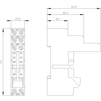 Siemens LZS:RT78726 4-napainen relekanta SIRIUS 3TG10, ruuviliittimet, DIN-kisko-/ruuvikiinnitys, harmaa