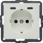 Hager Berker Q.x SCHUKO-pistorasia USB-C PD 20W, polarvalkoinen 48156089