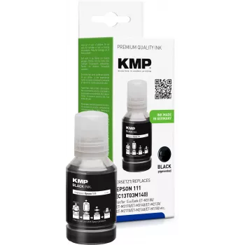 KMP EcoFill musta mustepullo Epson 111 (T03M140) – 127 ml, pigmenttimuste, 6 000 sivua 1649,1001