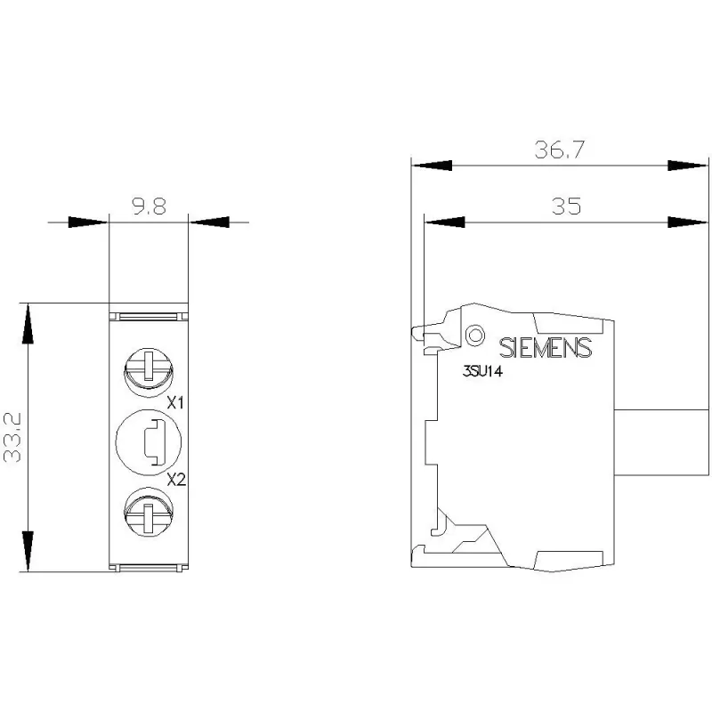 SIEMENS SIRIUS ACT LED-moduuli integroidulla LEDillä, 24V AC/DC, keltainen (3SU14012BB301AA0)