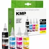 KMP PRINTTECHNIK täyttömustesarja Brother BTD180BK/C/M/Y – musta 110 ml, syaani/magenta/keltainen 50 ml kutakin (yhteensopiva) 1555,0005
