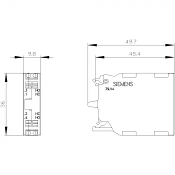 SIEMENS SIRIUS ACT kosketinmoduuli 3SU1400-1AA10-3FA0, 1NO+1NC, ruuviliitin