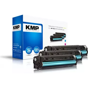 KMP 1236,0030 yhteensopivat värikasetit monipakkaus HP LaserJet Pro 200 color M251n/M251nw - syaani, magenta, keltainen (3 kpl:n pakkaus, 1 800 sivua kukin)