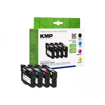 KMP MULTIPACK E201V - 4 kpl:n pakkaus - musta, keltainen, syaani, magenta - yhteensopiva - mustepatruuna (vaihtoehto: Epson 603XL) (1650,4005)