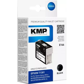 KMP E166 musta yhteensopiva mustepatruuna Epson Stylus Office & WorkForce (25 ml, High Yield, korvaa T1301) 1618.4001