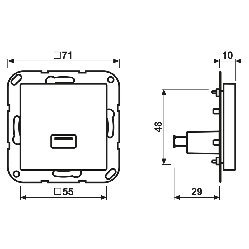 JUNG MA A 1122 WW USB 2.0 -istukka, termoplasti, sarja AS/A, alppivalkoinen