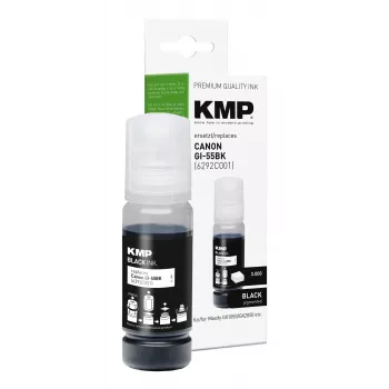 KMP PRINTTECHNIK yhteensopiva musteen täyttöpullo Canon GI-55BK (6292C001), musta, 70 ml 1587,0001