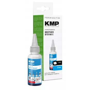 KMP täyttömuste syaani 50 ml Brother BTD180C (1555,0003)