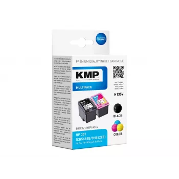 KMP MULTIPACK H135V – 2 kpl:n pakkaus mustepatruunoita musta & tri-color (vaihtoehto HP 301XL)