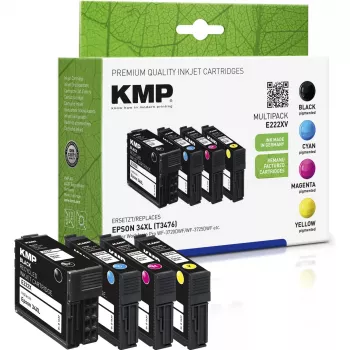 KMP 4 kpl:n pakkaus yhteensopivia mustepatruunoita Epson WorkForce Pro WF-3720 -sarjaan – musta, syaani, magenta, keltainen (1637,4005)