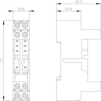 Siemens LZS:RT78725 relekanta 15mm SIRIUS RT-sarjan releille, ruuviliittimet, DIN-kiskoasennus, musta