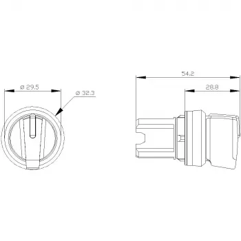 Siemens SIRIUS ACT valintakytkimen etuelementti, valkoinen, 2 asentoa, 22mm 3SU1002-2BN60-0AA0