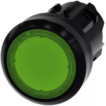 Siemens SIRIUS ACT painonapin käyttölaite, 22 mm, pyöreä, vihreä, painava, valaisematon, muovinen eturengas, musta 3SU10010AD400AA0