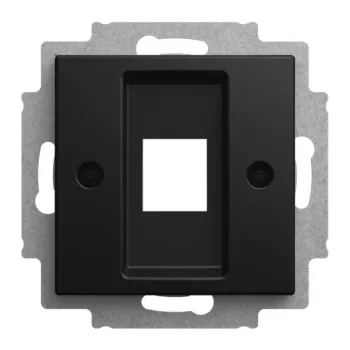 BUSCH-JAEGER keskilevy Modular Jack 1-osainen kannatinrenkaalla, musta matta 2CKA001753A0248