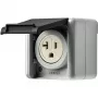 JUNG 821-20 USW pistorasia US-normi NEMA 20 A 125 V kansilevyllä, WG 800, harmaa