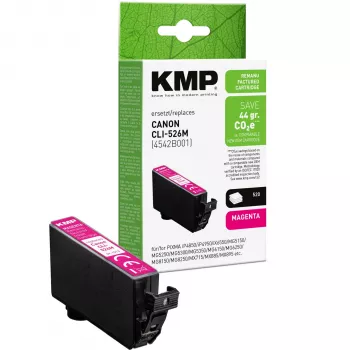 KMP magenta mustekasetti yhteensopiva Canon CLI-526 M (1513,4006)