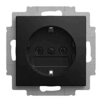 BUSCH-JAEGER Busch-balance SI SCHUKO-pistorasiaosa 20 EUCR-915, musta matta, uppoasennus, 16 A, 250 V, ruuviliittimet, ilman kiinnityskynsiä 2CKA002011A6344