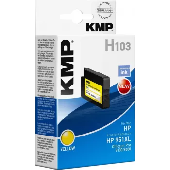 KMP H103 keltainen yhteensopiva mustepatruuna 30 ml (korvaa HP 951XL) HP Officejet Pro 251dw, 276dw, 8100, 8600, 8610, 8620, 8630 1723,4009