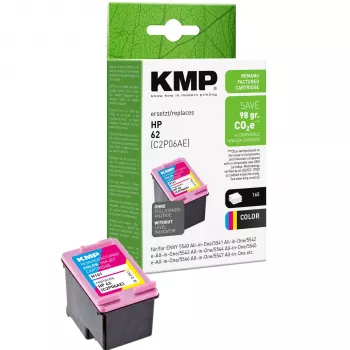 KMP H161 tri-colour mustepatruuna (syaani, magenta, keltainen) HP 62 – 4,5 ml 1741.4830
