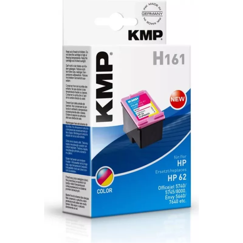 KMP H161 tri-colour mustepatruuna (syaani, magenta, keltainen) HP 62 – 4,5 ml 1741.4830