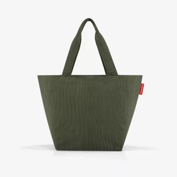 reisenthel Shopper M cord dark matcha ostoskassi ZS5057 - 15 litran tilavuus
