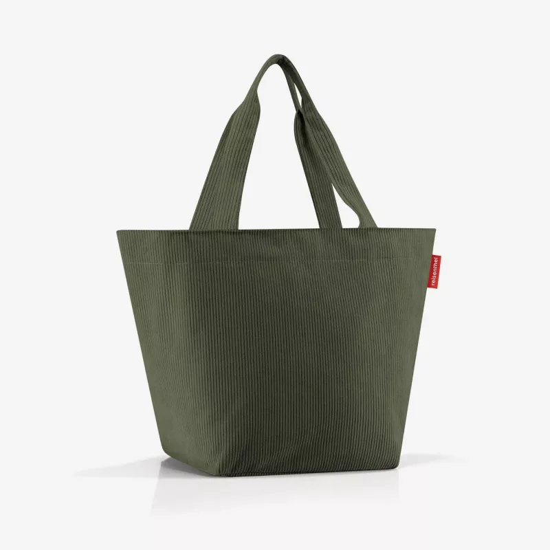 reisenthel Shopper M cord dark matcha ostoskassi ZS5057 - 15 litran tilavuus