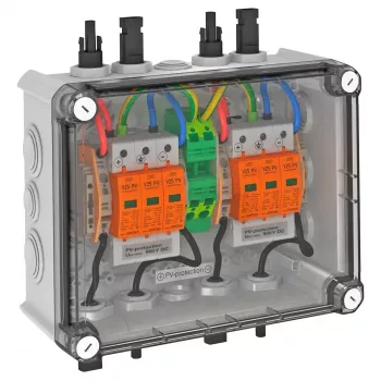 OBO VG-BC900S11 aurinkosähköjärjestelmäratkaisu kotelossa, 2x1 PV-string 2 lähtöön, tyyppi 2 SPD, 900 V DC 5088565