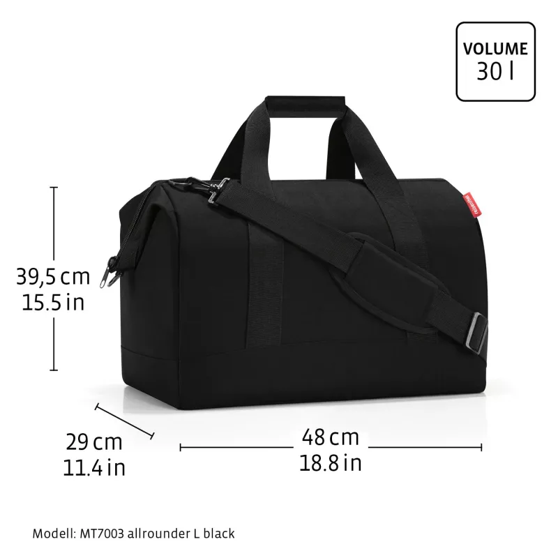 Reisenthel Allrounder L unisex lääkärilaukku vetoketjulla, harmaa monokromaattinen polyesteri (MT7052)