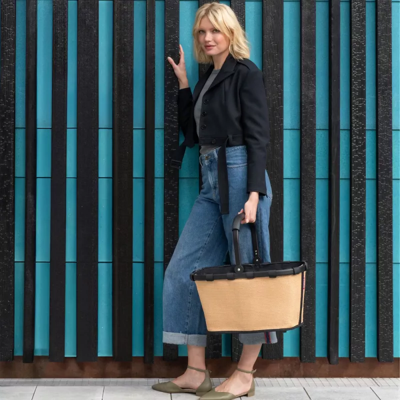 Reisenthel Carrybag Frame Raffia Black ostoskori 22L BK 7079