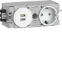 Hager Winsta uppoasennettava SCHUKO-pistorasia 2x USB-C PD 20W laturilla, puhtaanvalkoinen GS17009016