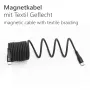 MAXTRACK C532-1L USB 2.0 spiraalikaapeli, USB-A - USB-C, 1 m, musta, kullatut koskettimet