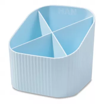 HAN X-LOOP kynäteline, pastellisininen, 4 lokeroa, 11,1 x 11,1 x 10,5 cm 17238-884D