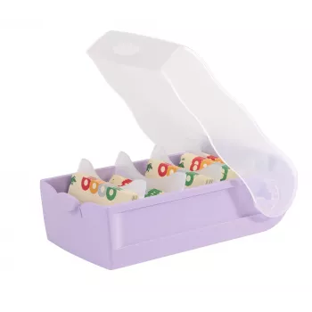HAN CROCO A7 vaakasuunta korttikotelo, pastellivioletti läpinäkyvä runko ja kirkas kansi, polypropeeni, 1 kpl 997-887