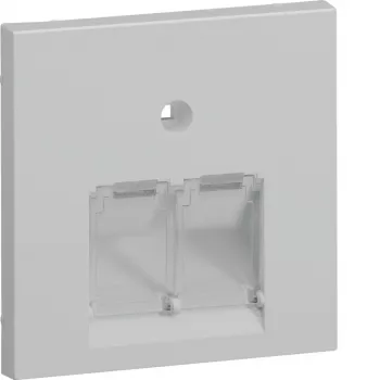 Hager GZUAE2A7035 keskikansi 2 UAE/RJ45-liitäntärasialle, vaaleanharmaa RAL 7035