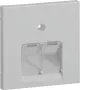 Hager GZUAE2A7035 keskikansi 2 UAE/RJ45-liitäntärasialle, vaaleanharmaa RAL 7035