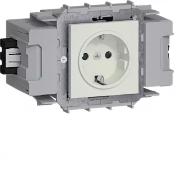 HAGER GS10019016 1-osainen Schuko-pistorasia Wago Winsta Front-Snap-In, puhtaanvalkoinen