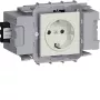 HAGER GS10019016 1-osainen Schuko-pistorasia Wago Winsta Front-Snap-In, puhtaanvalkoinen