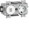 Hager Winsta suko-pistorasia Dual USB-C PD 20W laturilla, polarvalkoinen GS17019016