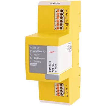 DEHN DVR 2 BY S 150 FM yhdistetty salamanvirta- ja ylijännitesuoja tyyppi 1+2, 2-napainen, 230 V AC, DIN-kiskoasennus, kaukovälityksellä 928430