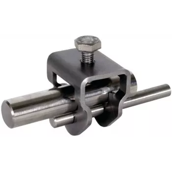 DEHN TE liitin NIRO pyöreälle tangolle Ø20 mm ja pyöreälle langalle Ø10 mm, ruostumaton teräs V2A (630129)