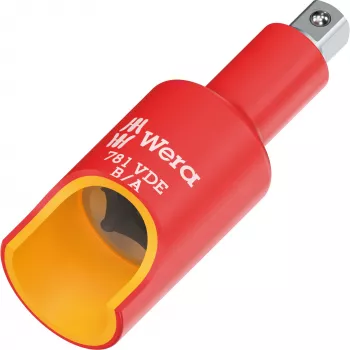Wera 781 B/A VDE eristetty adapteri, 3/8 tuuman neliökanta 1/4 tuuman kuusiokantaan, mekaaninen lukitus 05024692001