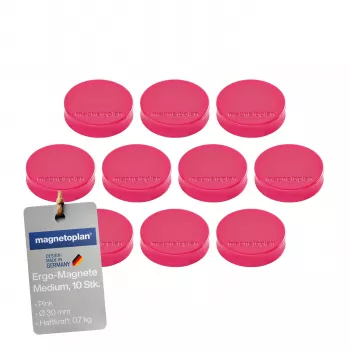 MAGNETOPLAN HOLTZ magneetti Ergo Medium 1664018 30mm pinkki 10 kpl
