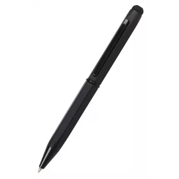 ONLINE SCHREIBGERÄTE Hexagon Stylus kuulakärkikynä, musta kotelo, sininen muste, kapasitiivinen stylus, kiertomekanismi, keskikokoinen viiva 21035/3D