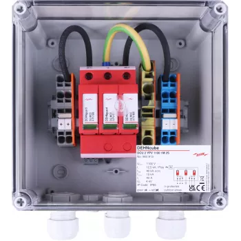 DEHN DCU 2 YPV 1100 1M 2S DC-yhdistelmäyksikkö aurinkosähköjärjestelmiin, 1100 V DC, 1 MPPT, 2 stringiä, IP65 900913