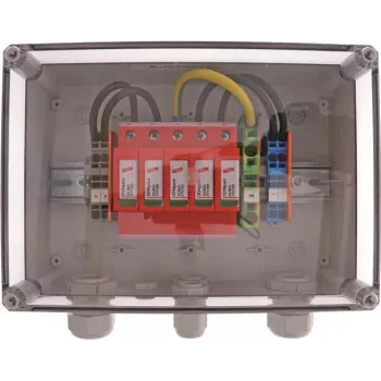 DEHN DCU 2 YPV 1100 2M 1S tyyppi 2 ylijännitesuojalaite aurinkosähköjärjestelmiin, 2 MPPT, 1 stringi per MPPT, 1100 V DC, IP65-kotelo 900921