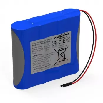 Ansmann Li-Ion akkupaketti 2S2P 7,2V 5100mAh 4x 18650 kaapelilla & BMS