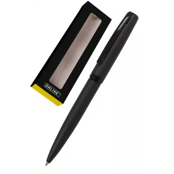 ONLINE SCHREIBGERÄTE Eleganza kuulakärkikynä, musta runko, sininen muste, kiertomekanismi, metalli, kiiltolakka 34752