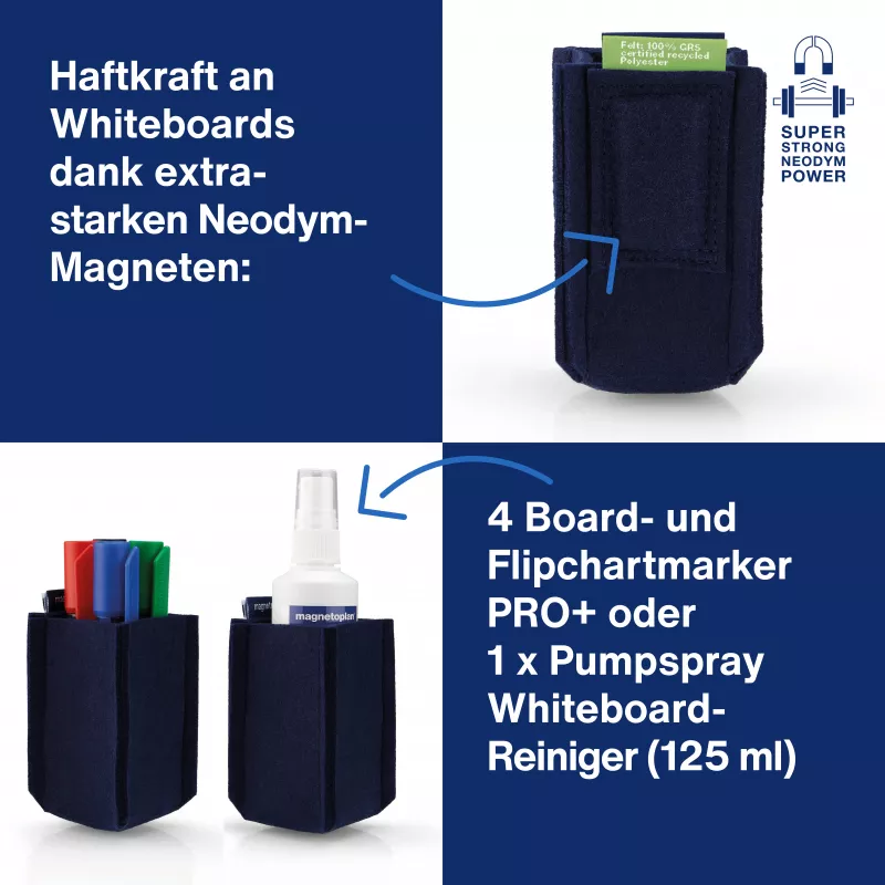 magnetoplan kynänpidin magnetoTray pieni 1227614 sininen (1227614)