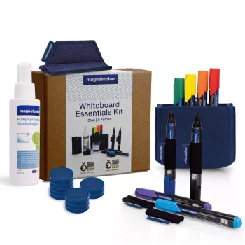 MAGNETOPLAN HOLTZ Whiteboard Essentials Kit sininen - pyyhekumi & magneettinen säilytys (1230914)